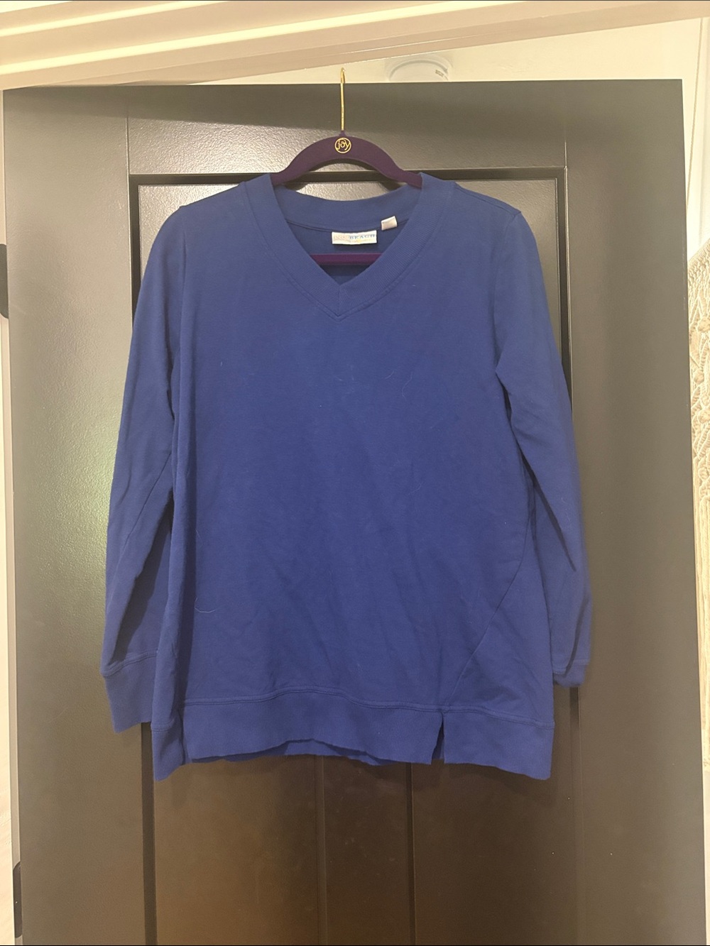 Belle by Kim Gravel V-Neck Sweatshirt - Royal Blue